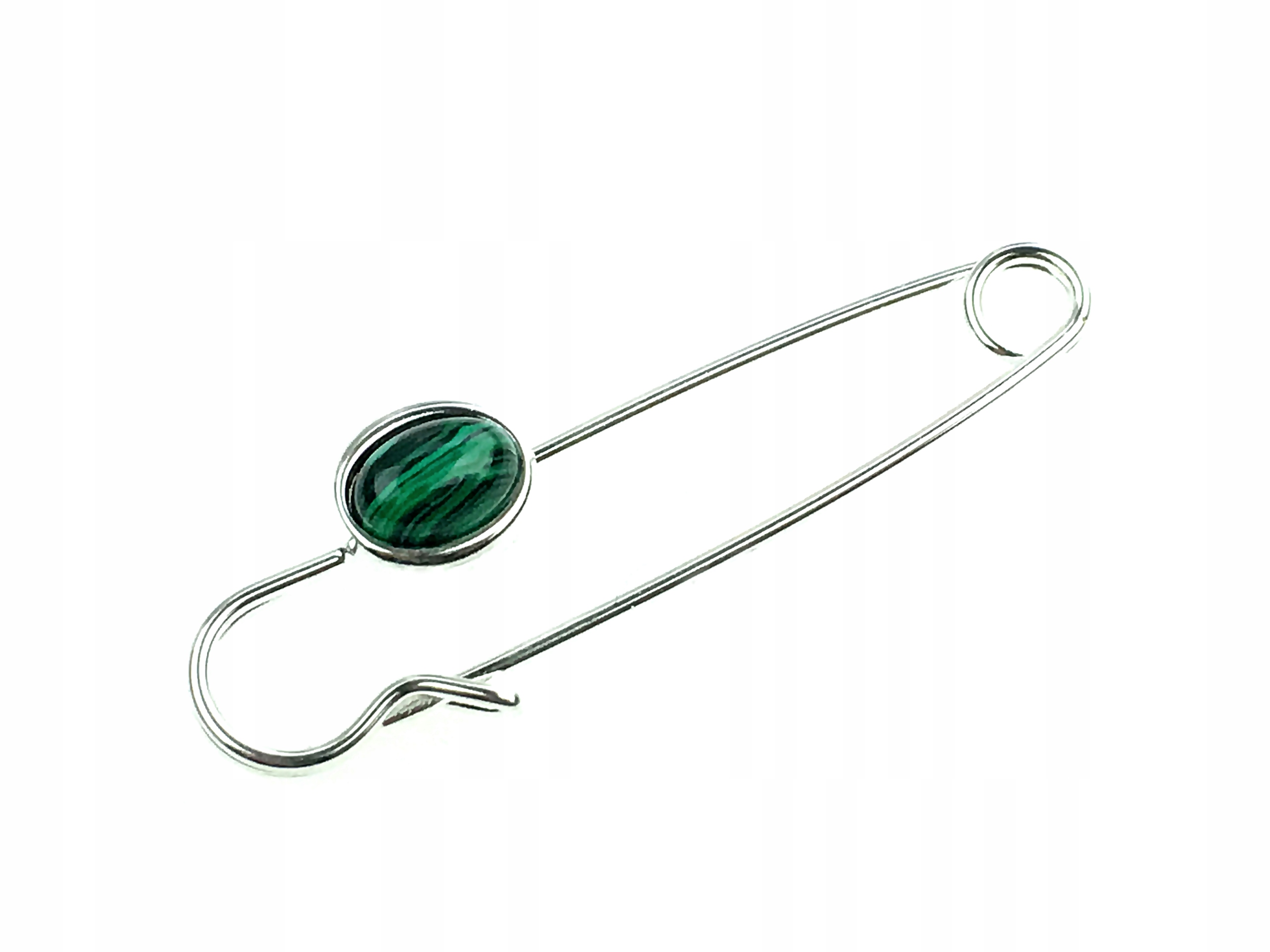 

broszka mini agrafka kamień malachit producent Pl