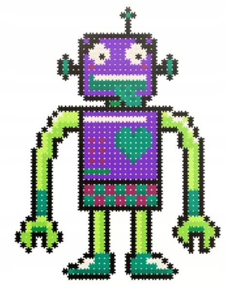 Zawartość zestawu Meli Minis Robot 3w1: klocki i plan budowy