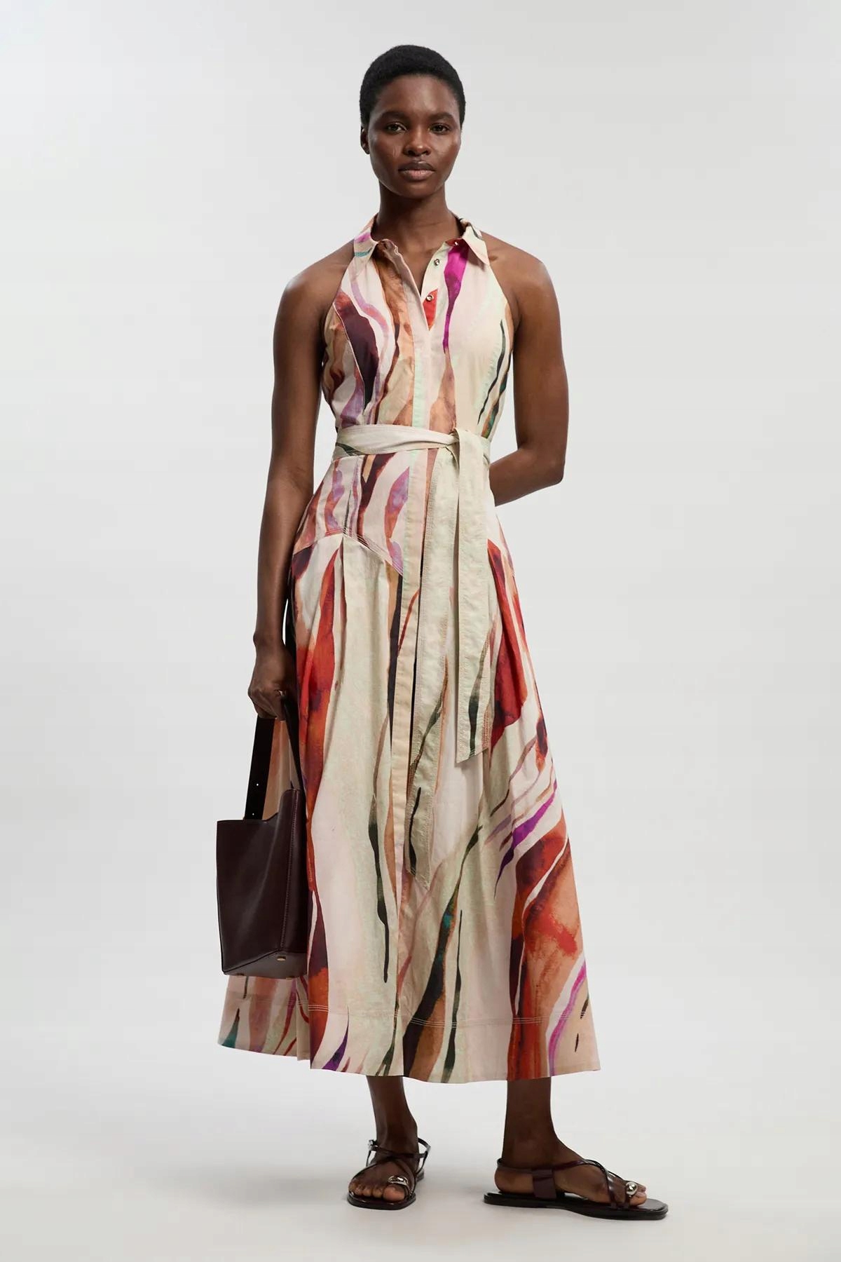 Vícebarevné Šaty S Páskem Karen Millen M