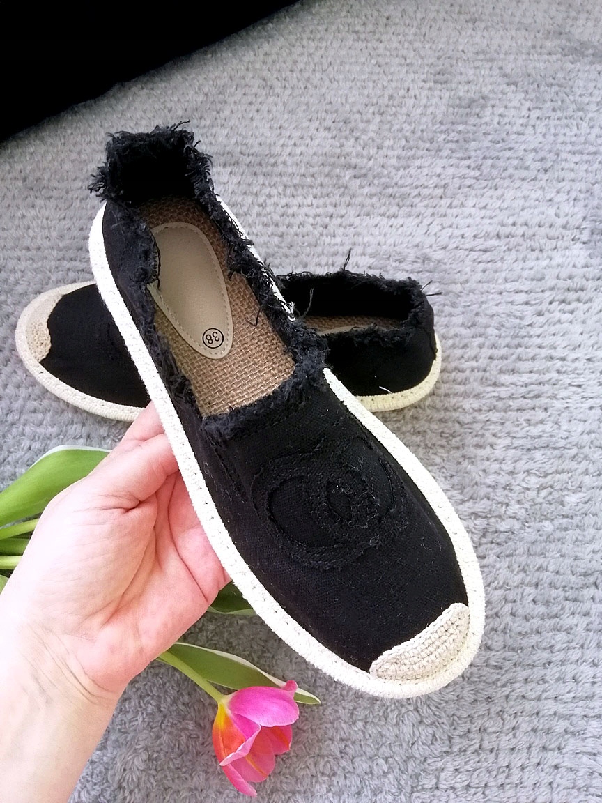 TENISÓWKI BALERINY ESPADRYLE TRAMPKI CZARNE 38 Model NB273