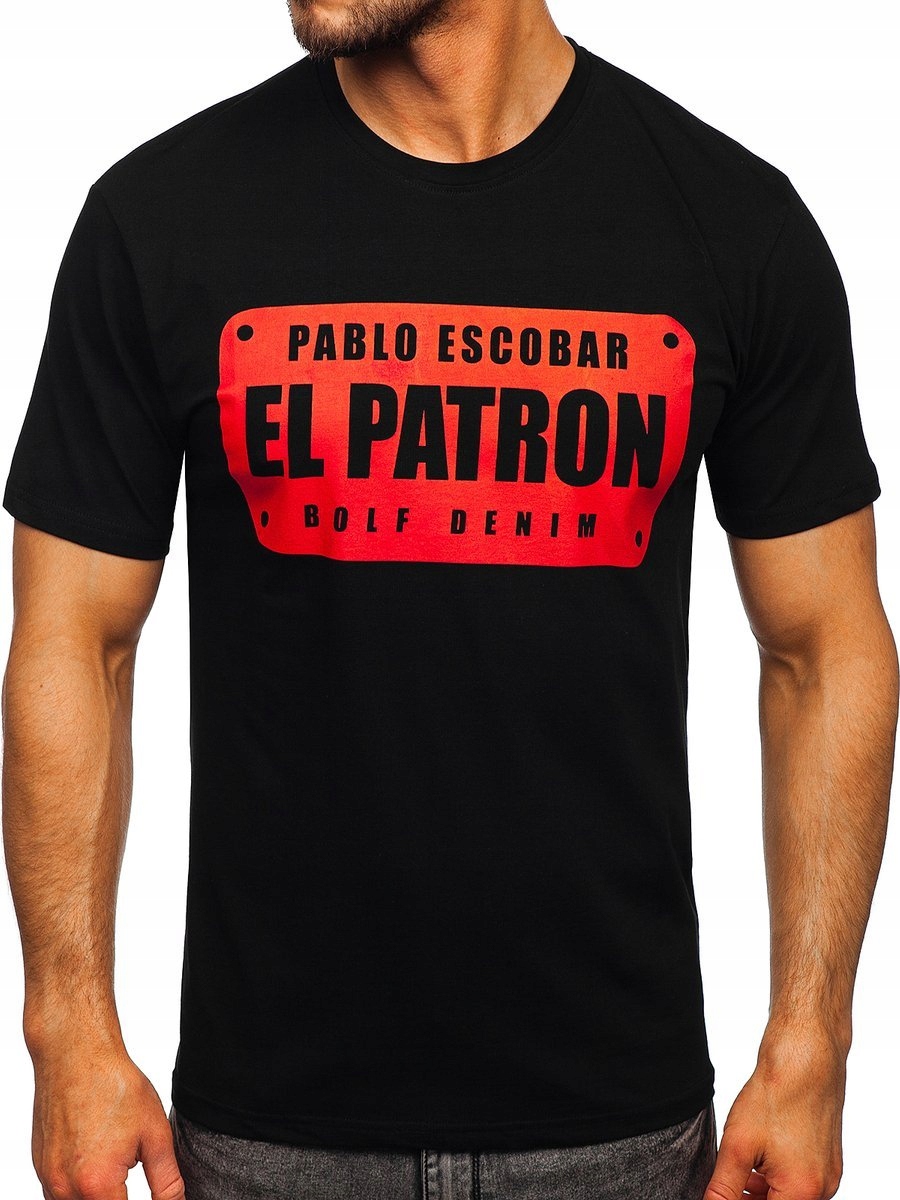

T-shirt Męski Z Nadrukiem Czarny 14402 Rozmiar_l