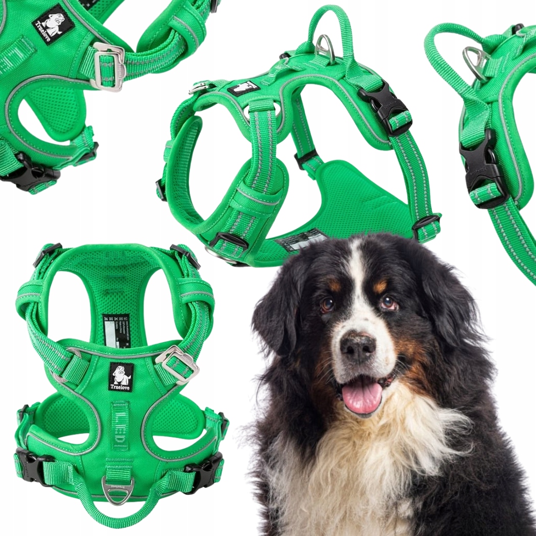 Levně Postroje Pro Psa Nastavitelné Truelove Přední Linie Premium Silné Zelené XL