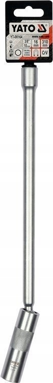 YATO KLUCZ DO ŚWIEC 16MM Z PRZEDŁUŻKĄ 3/8" I MAGNESEM. DŁUGOŚĆ 310mm Kod producenta YT-08164
