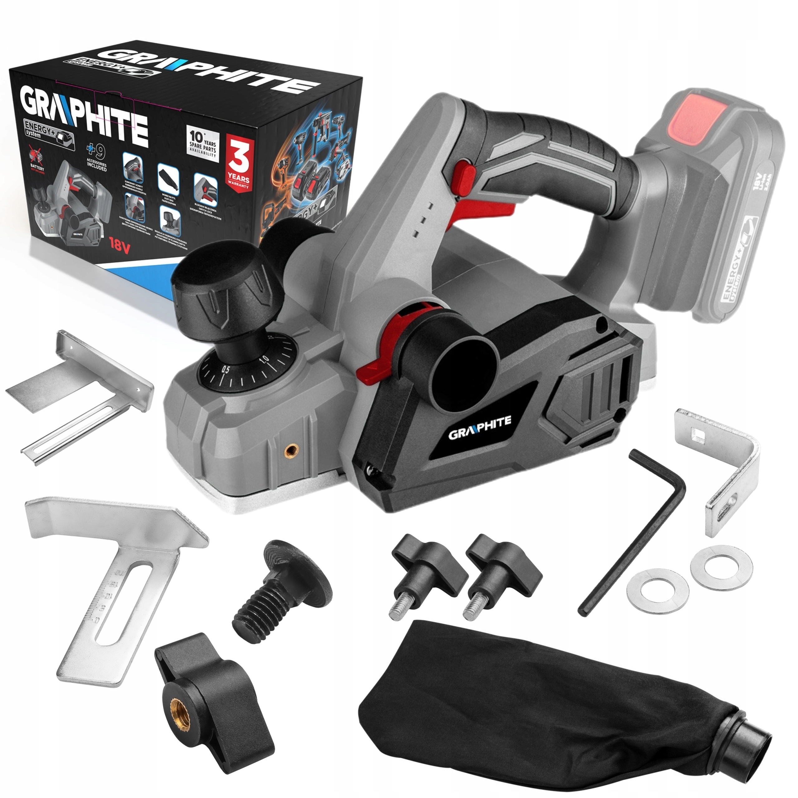 Graphite Akumulátorový Hoblík Energy+ 18V 58GE135