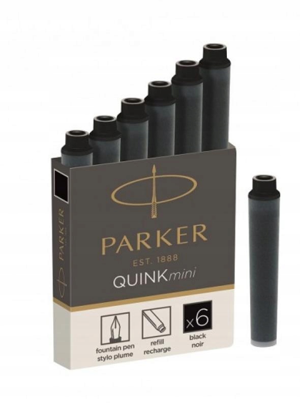 

Naboje do piór Parker Quink czarne mini 6 sztuk