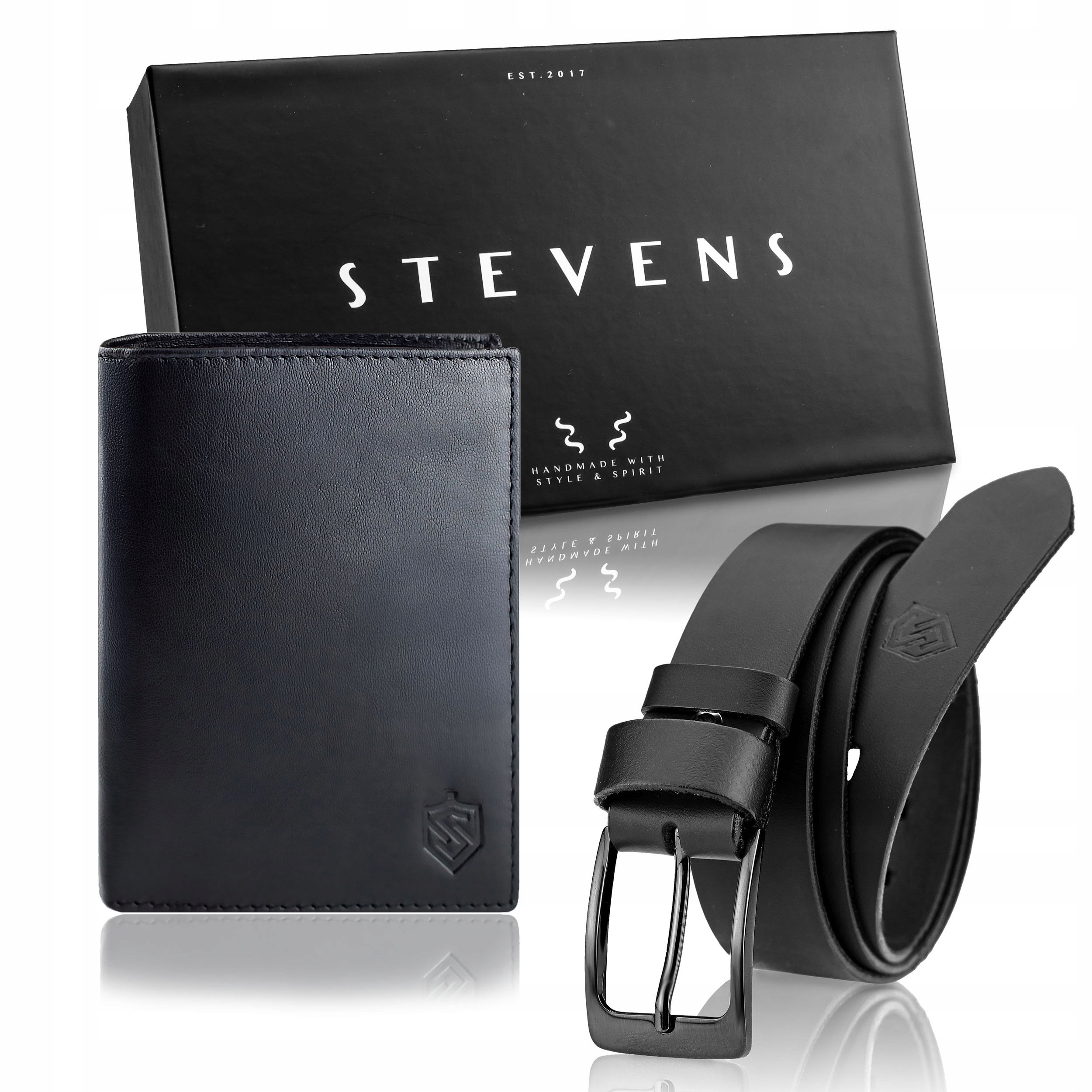 Pánská peněženka Kožený Opasek Dárková Sada Stevens Dárek pro chlapce