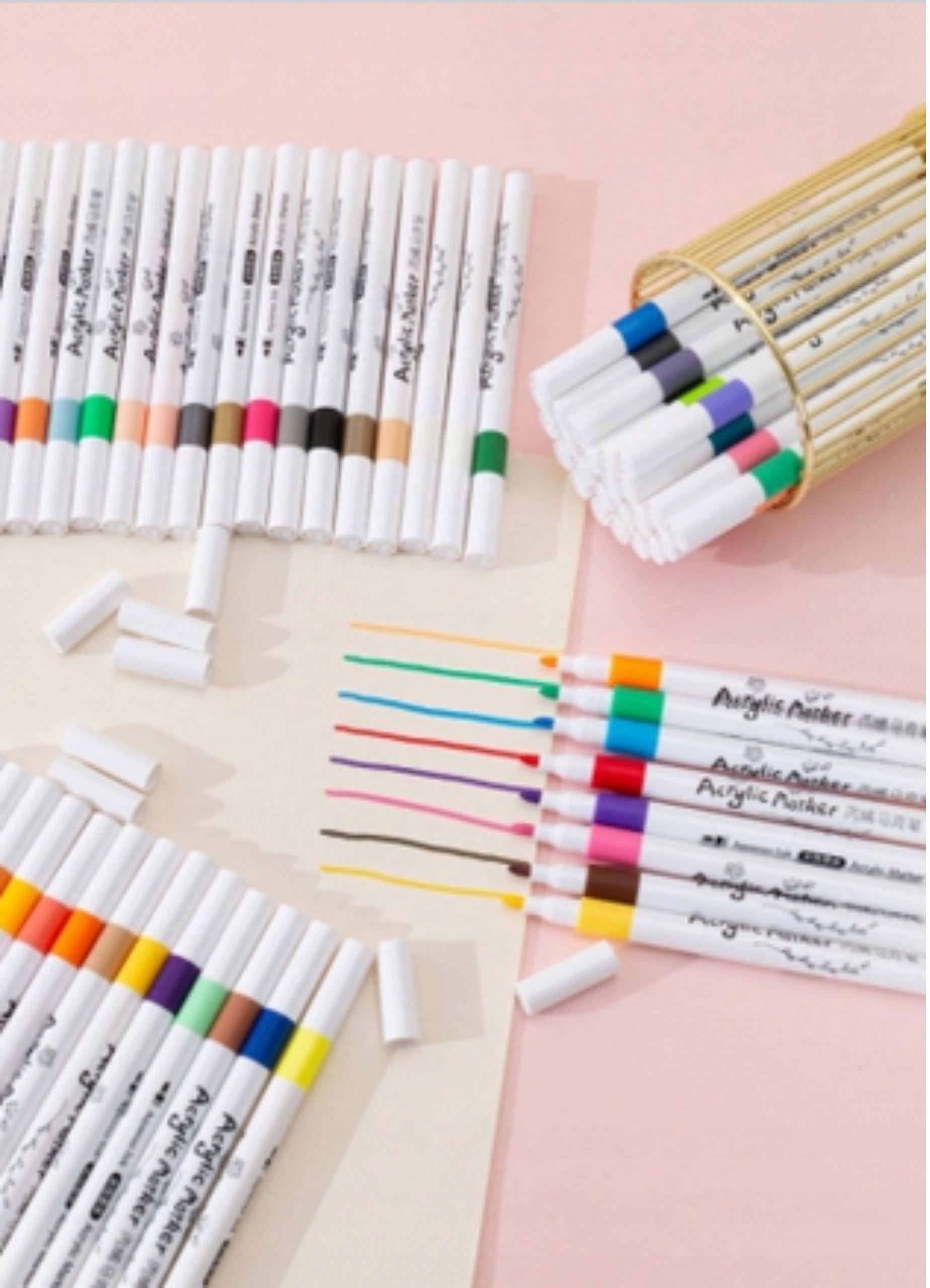 MARKERY AKRYLOWE PISAKI FLAMASTRY Z FARBĄ WODOODPORNE 48 szt KOLOROWE Marka inna