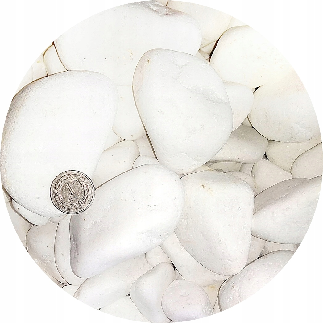 Bílý Matný Oblázek Řecký Přírodní Kámen Thassos Řecko 2-4 CM 20 Kg