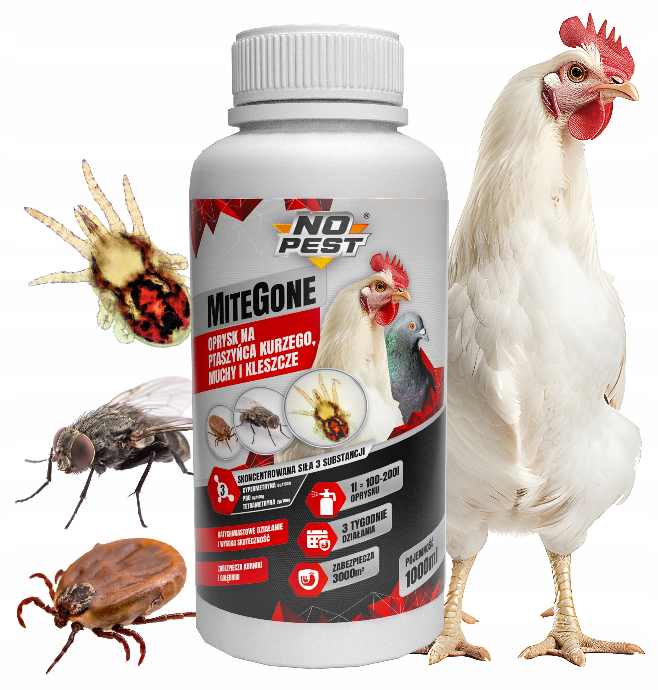 Oprysk Preparat Płyn Środek Na Ptaszyńca Muchy Kleszcze Komary Karaluchy 1L