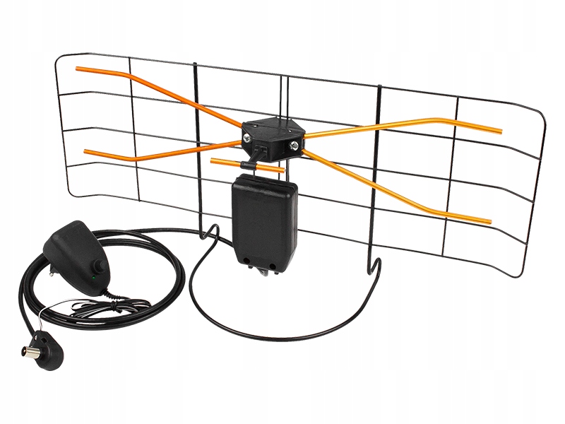 Antena Pokojowa Tv Najmocniejsza DVB-T2 4K Fm MUX8 Wzmacniacz Zasilacz DC