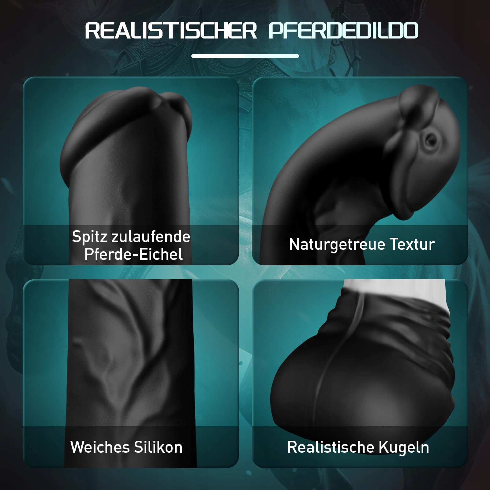 FANTASY Pferd Dildo Analny XXL 30CM Wibrator 7 Funkcji Dla Kobiet Mężczyzn — miniatura 7