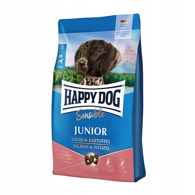Happy Dog Supreme Sensible Junior, kuře, losos a brambory 10 kg