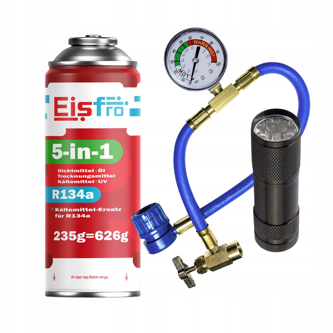 Gaz R134A Chladicí médium pro Klimatizaci 5v1 kabel Uv svítilna