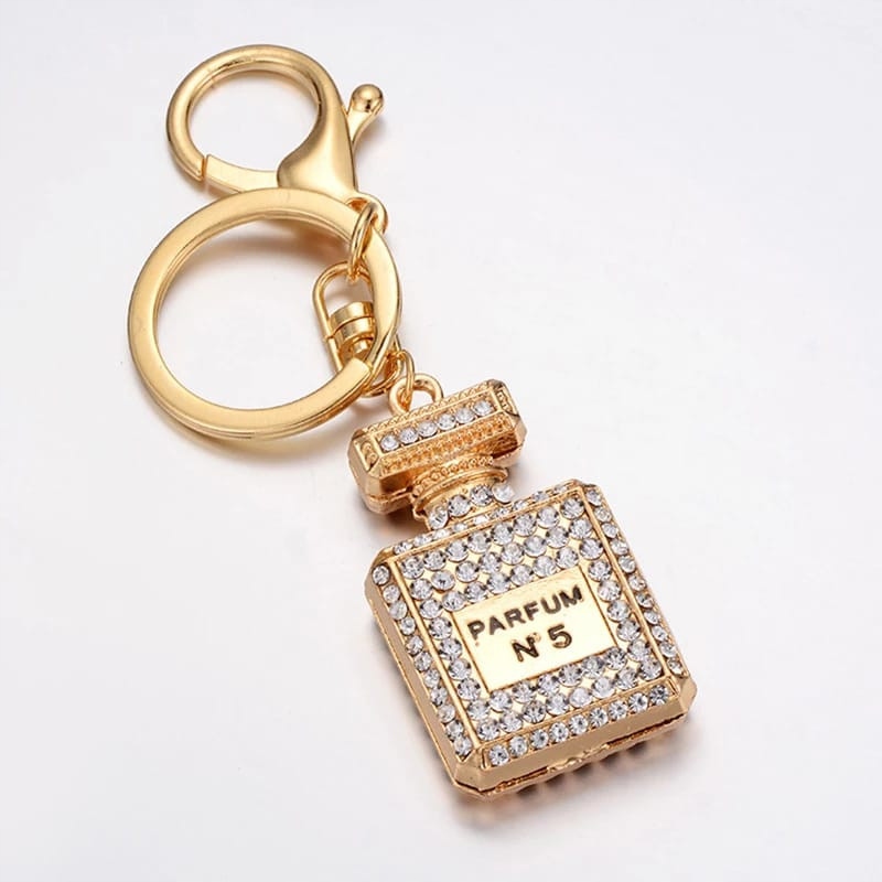 

Brelok Do Torebki Kluczy Perfumy Złoto Biały