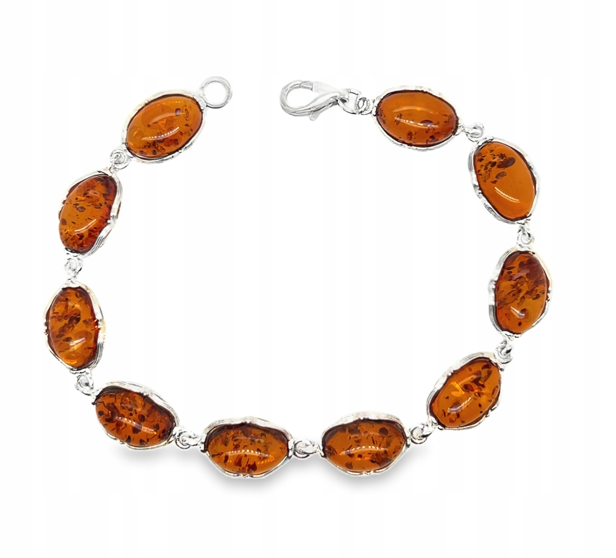 Stříbrný náramek s baltským jantarem 925 jemný koňak Film