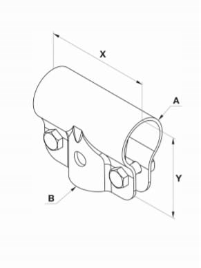 Obejma teowa 1 1/4"x1 1/4"-2śruby z boku Waga produktu z opakowaniem jednostkowym 0 kg