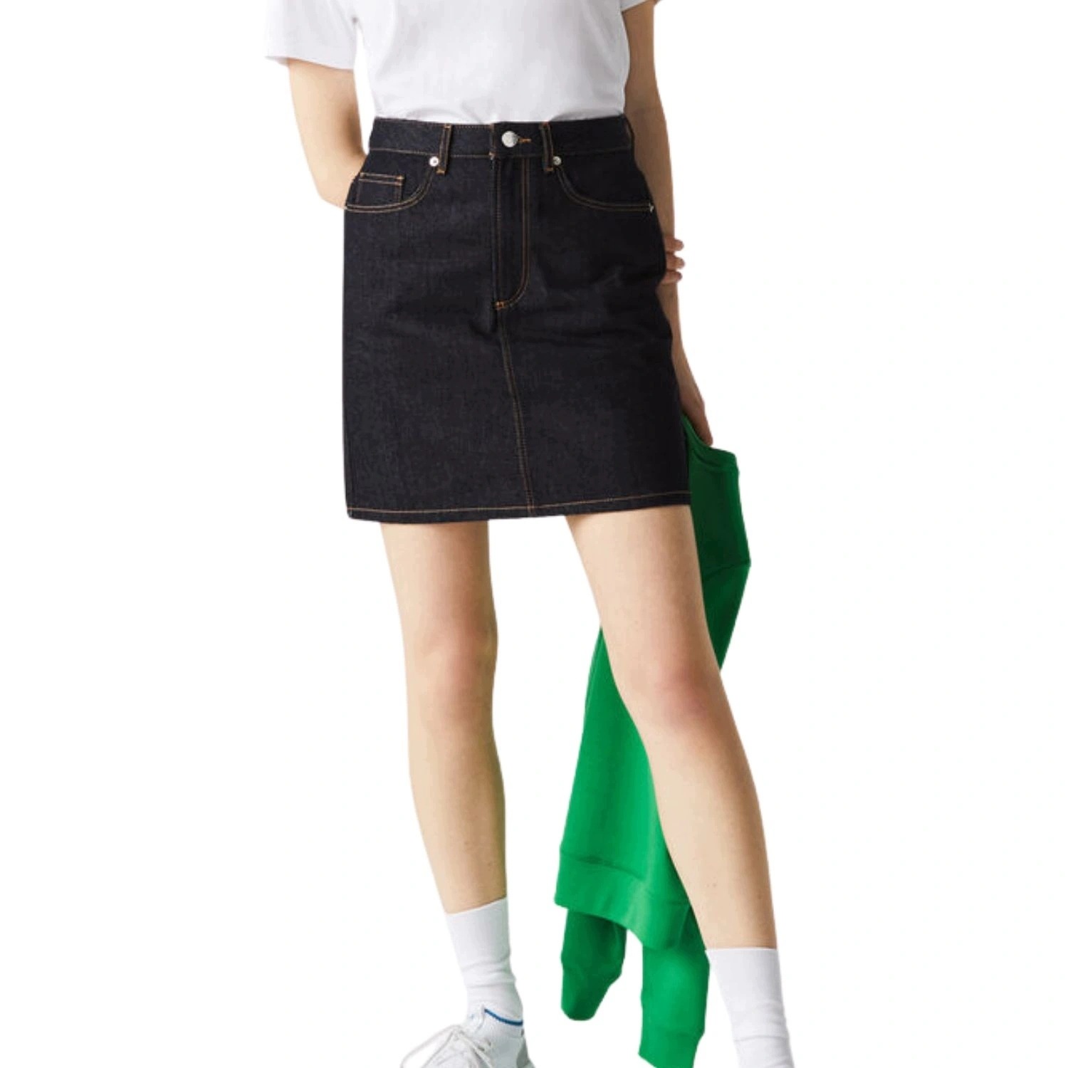 Lacoste sukně typu straight denim, tmavá, velikost vel.