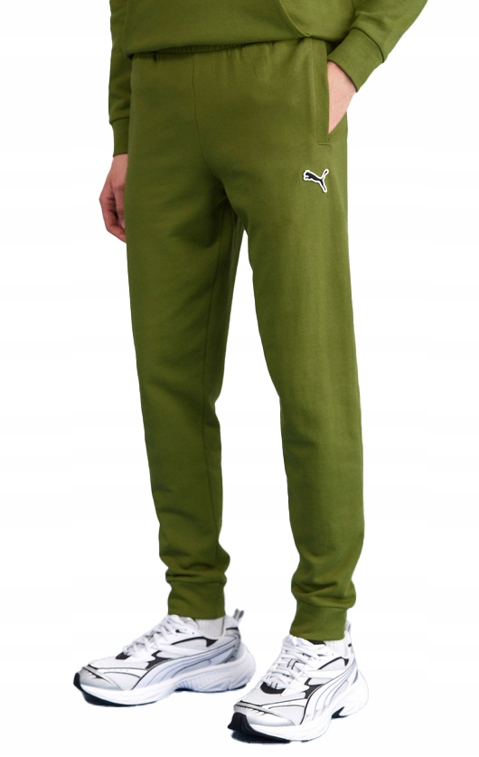 3176 Pánské Puma Bavlněné Sportovní Teplákové Kalhoty Olivové Barvy