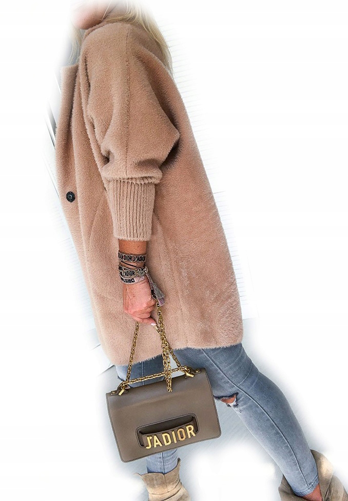 

Płaszcz Alpaka Długi Płaszczyk Wełna Kurtka L