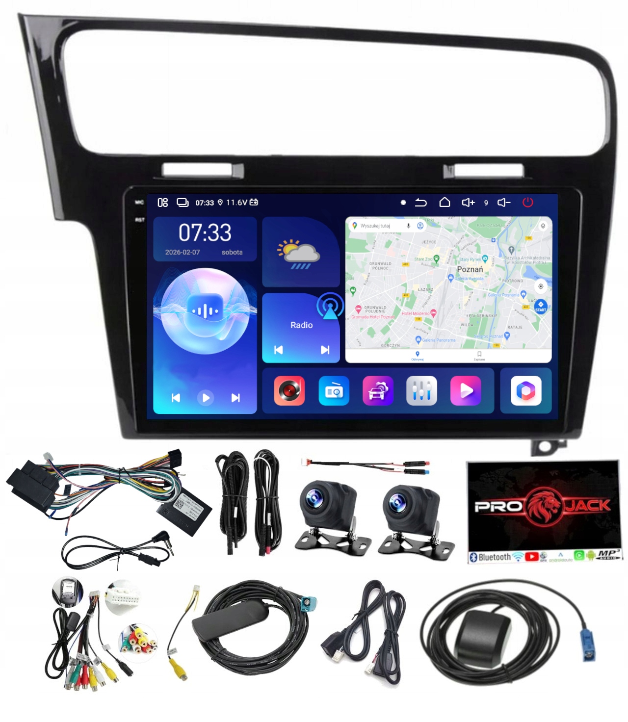Autorádio S Navigací Carplay Gps Android Vw Golf 7 2012-2019 Usb 6GB 128GB Sim