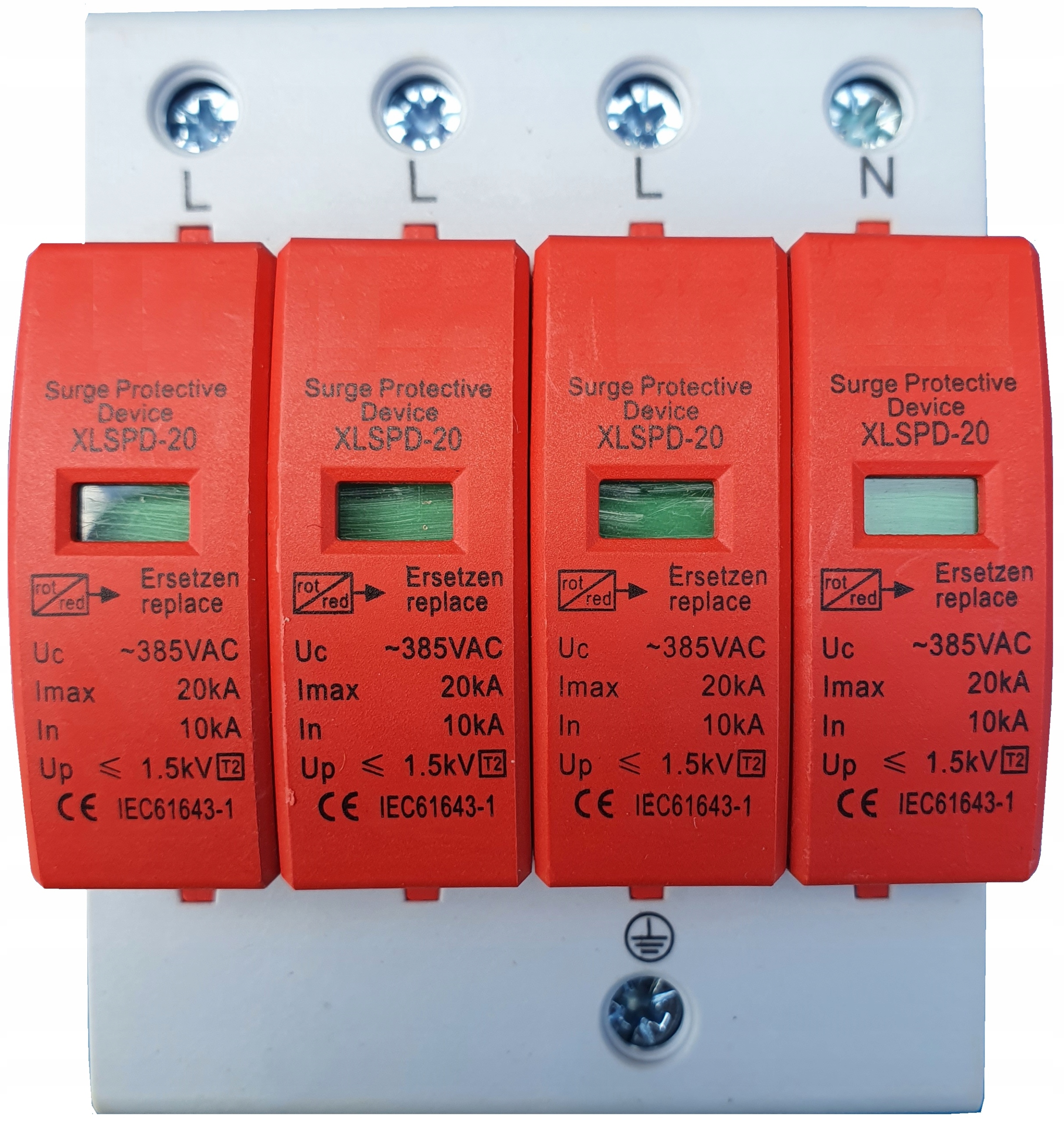 

3 Faz Ogranicznik Przepięć 385V Ac 4P T2 20kA