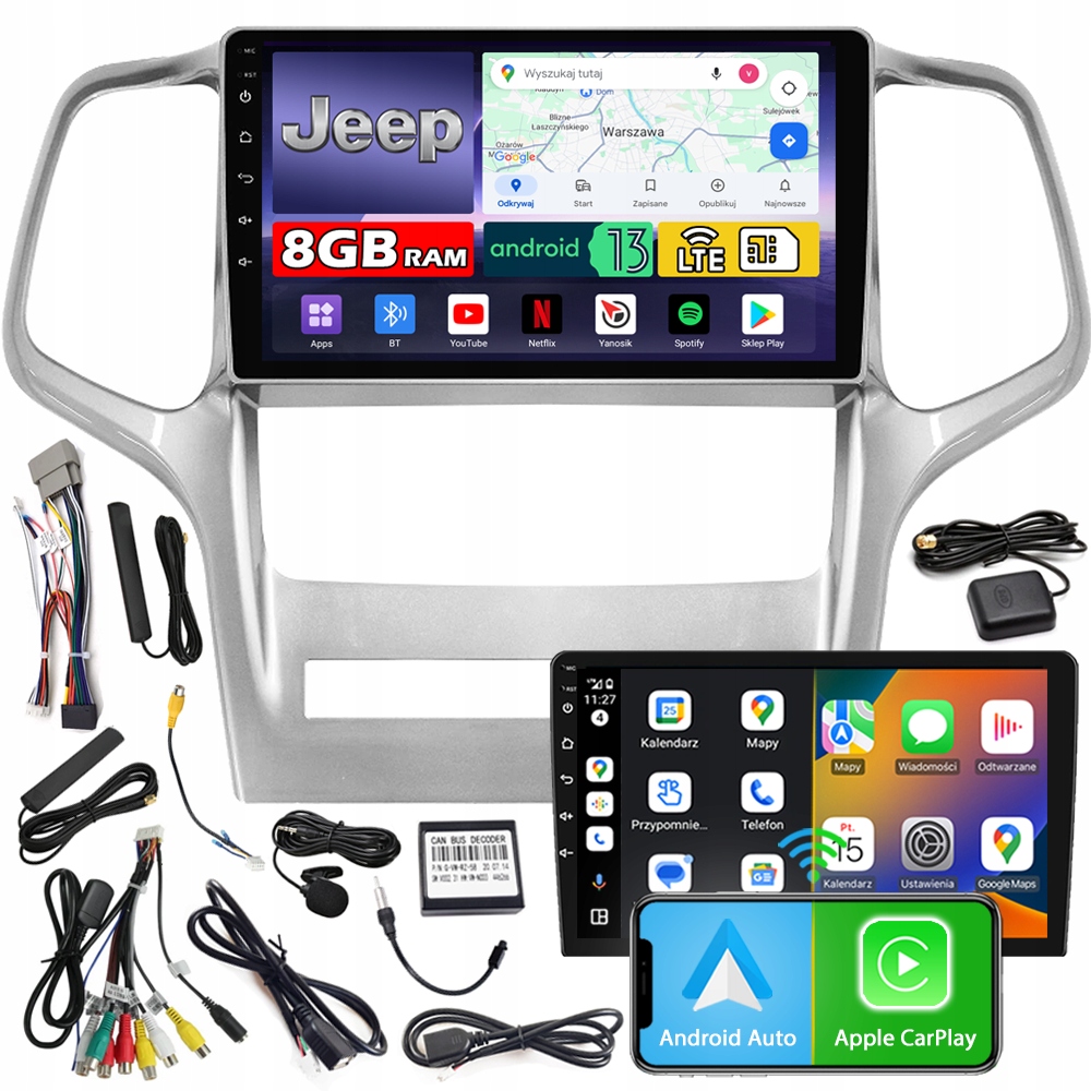 Autorádio Ncs ZQ9 Jeep Grand Cherokee 2010-2013 Android 8GB Lte