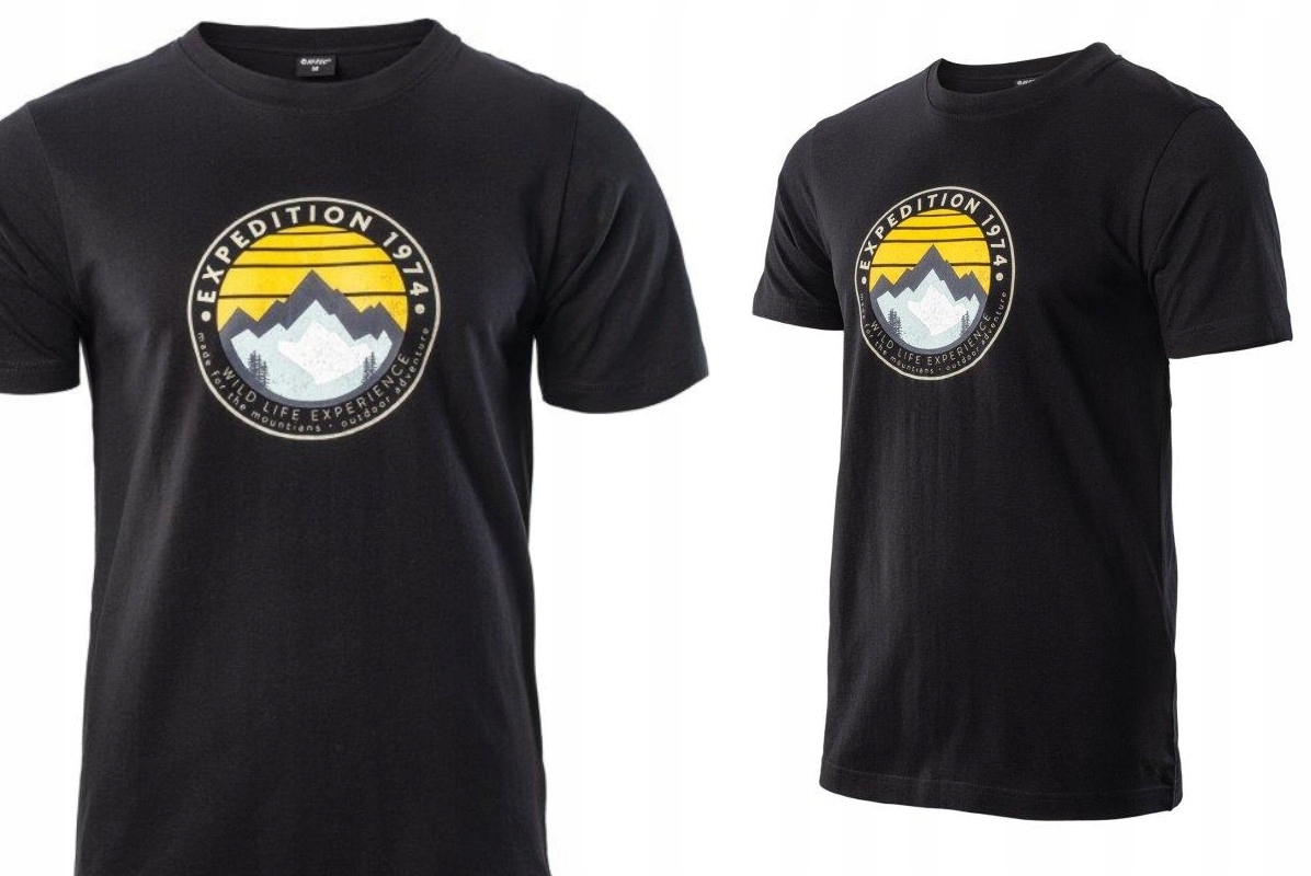 

T-shirt męski Hi-tec koszulka czarna zergo XL