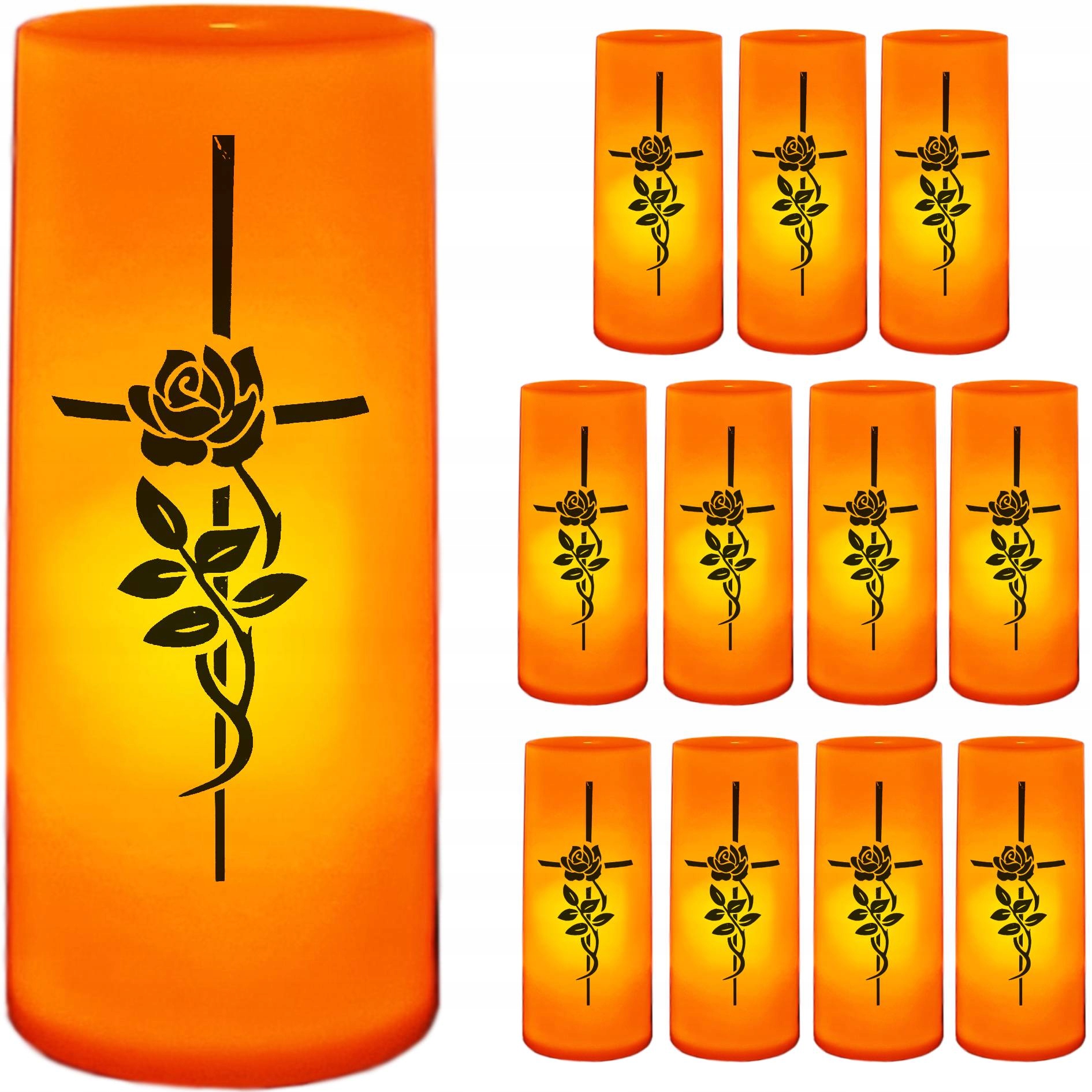 ZESTAW 12 SZTUK WKŁADÓW LED EFEKT ŻYWEGO PŁOMIENIA