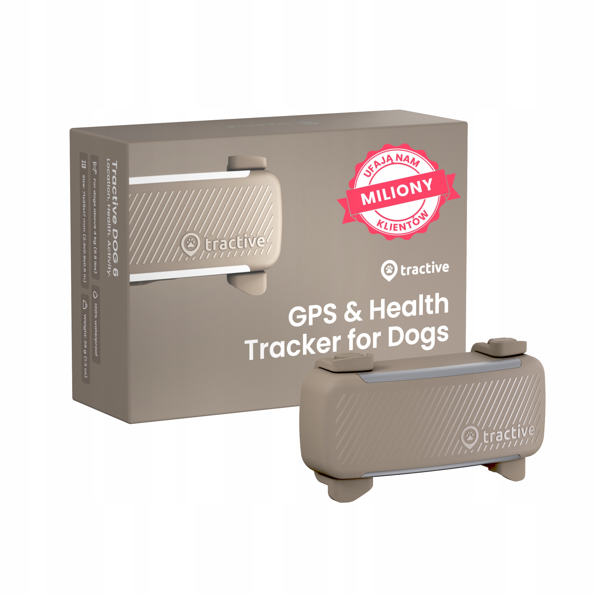 Levně Gps lokátor pro psy Tractive Gps & Health Dog 6 hnědý