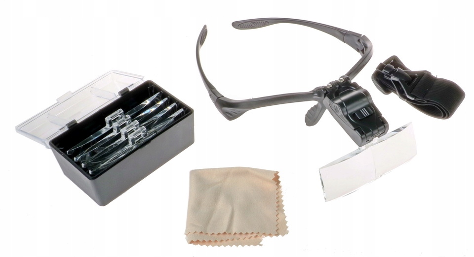 Лупа на голову налобный фонарь очки 2LED 3,5 x