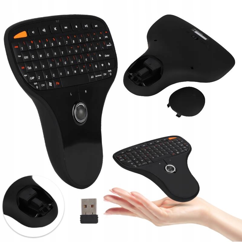 Klawiatura Bezprzewodowa 2.4G Z Myszką Trackball Telewizora Komputera