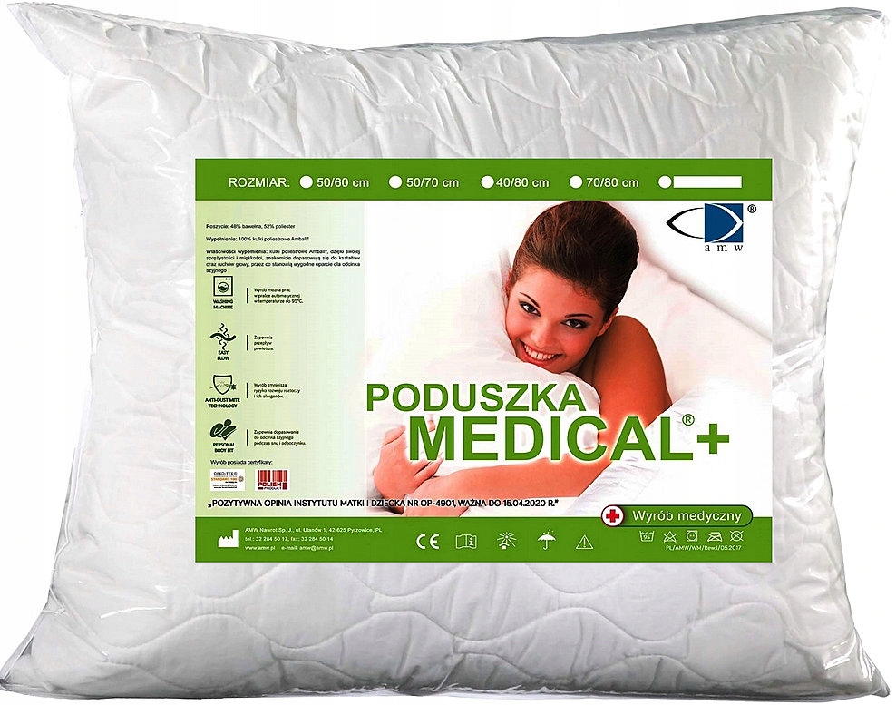 

Poduszka Jasiek Medical 45x45 Antyalergiczna Amw