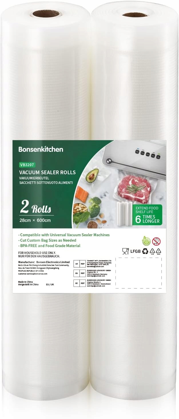 Fólie Vákuová V Rolce 2 Ks 28X600CM Pro Svářečku Sous Vide Bez Bpa