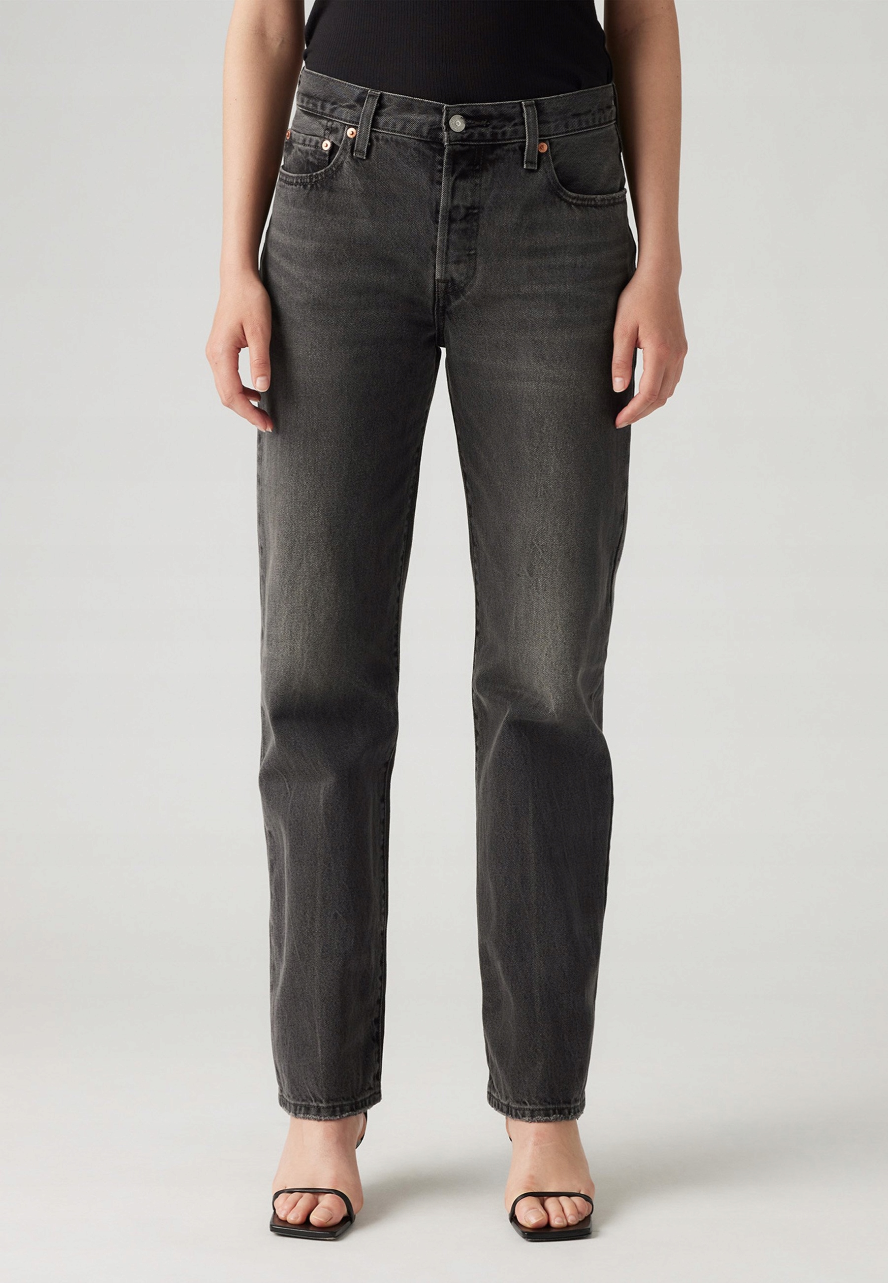 Levi's Šedé Džíny Mom Jeans Vysoký Pas Bavlna 32/32 7AA