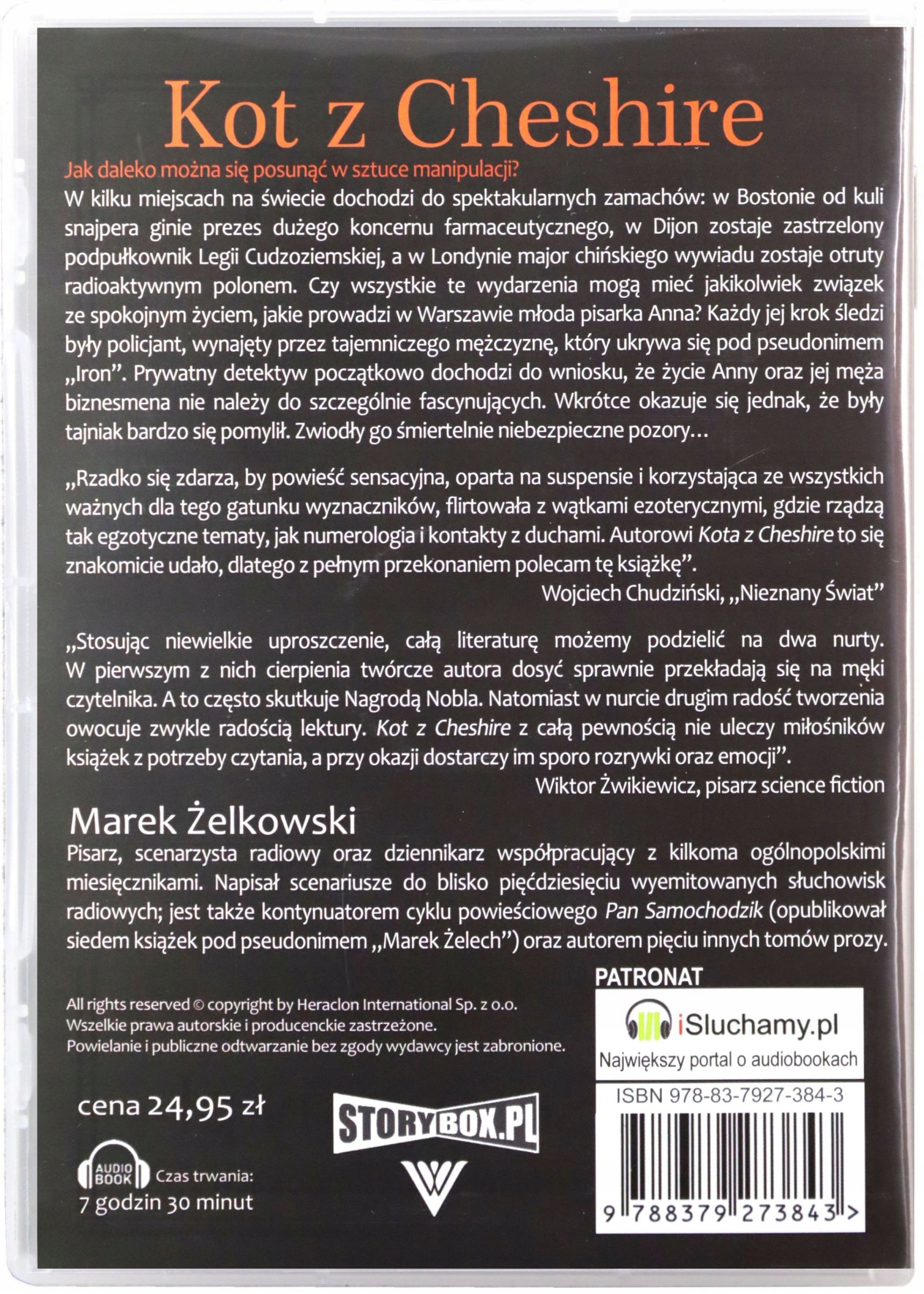 KOT Z CHESHIRE - ŻELKOWSKI MAREK [AUDIOBOOK] Stan opakowania oryginalne