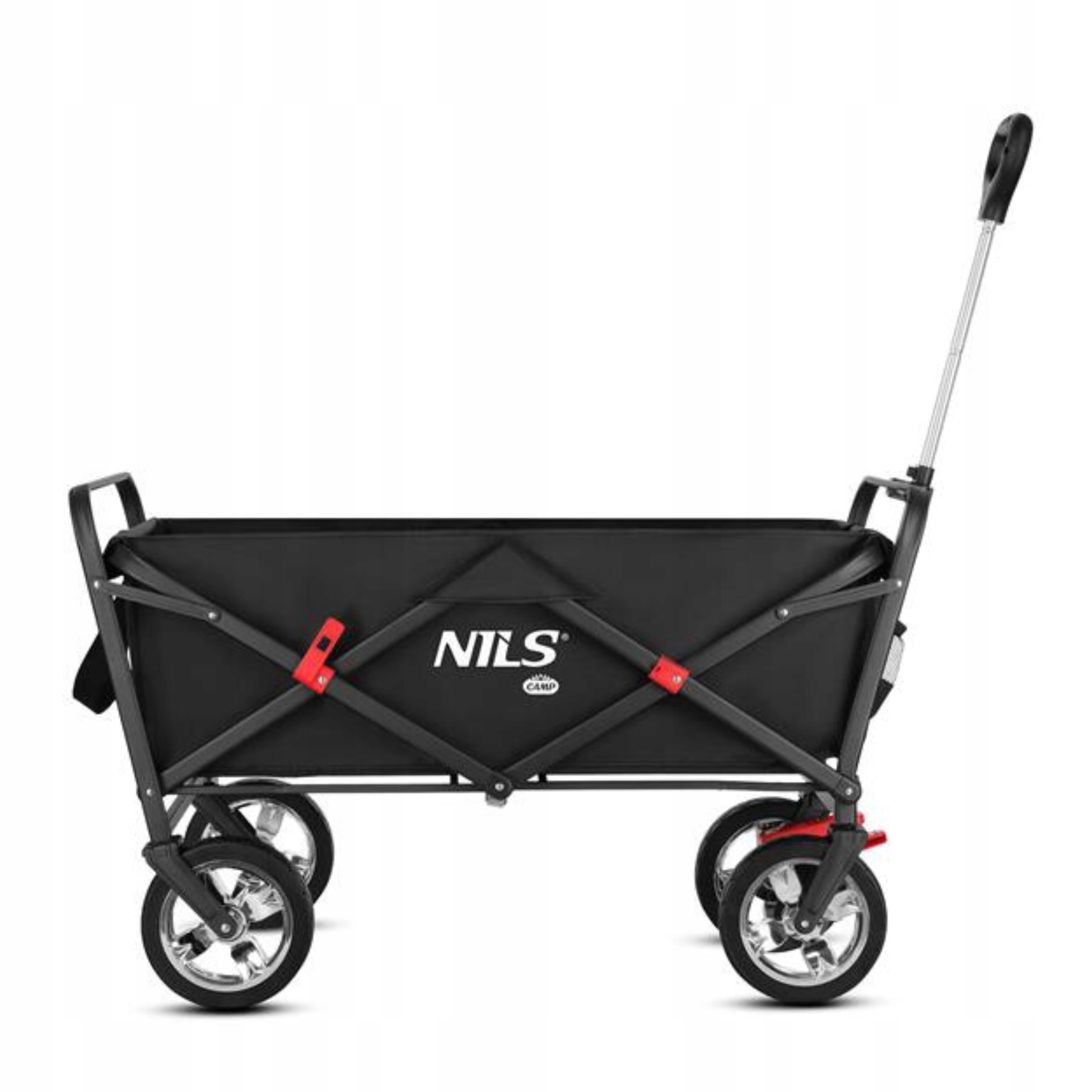 Składany wózek plażowy transportowy turystyczny duży 120L Nils Camp czarny