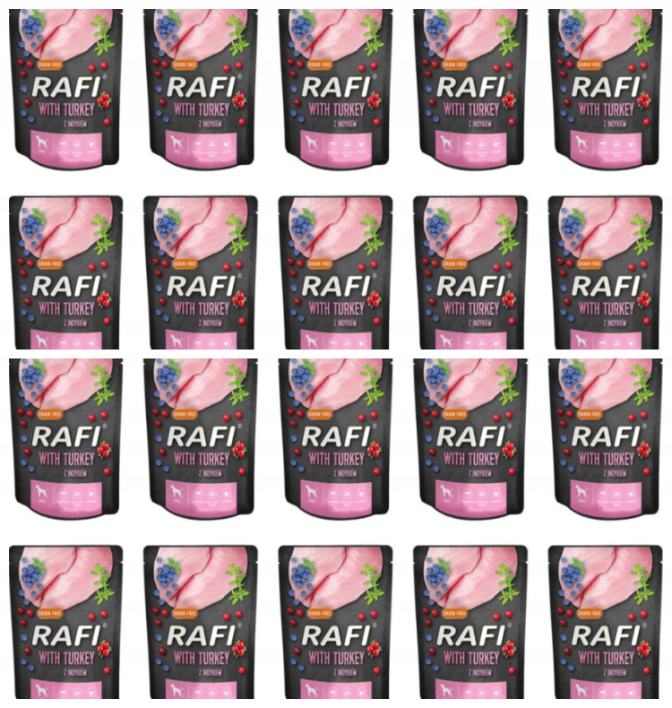Levně Krmivo Pro Psa S Krůtím Masem 300 G Rafi 20 Kusů!!!
