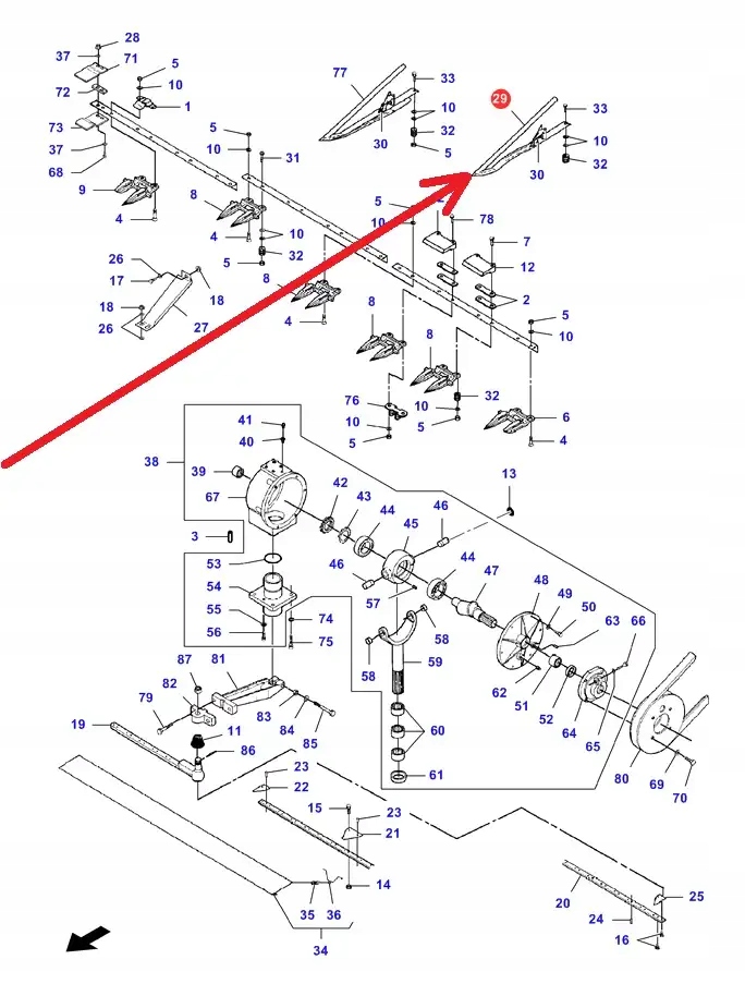 D49040900 Podbieracz łanu Numer katalogowy części D49040900