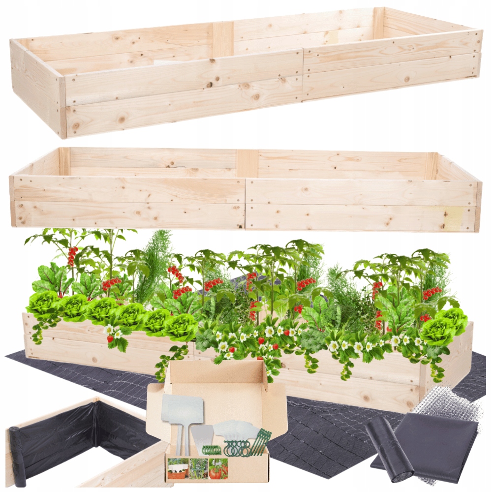 Zeleninový Záhon truhla pařeniště květináč záhon vyvýšený impregnát 18x200x80