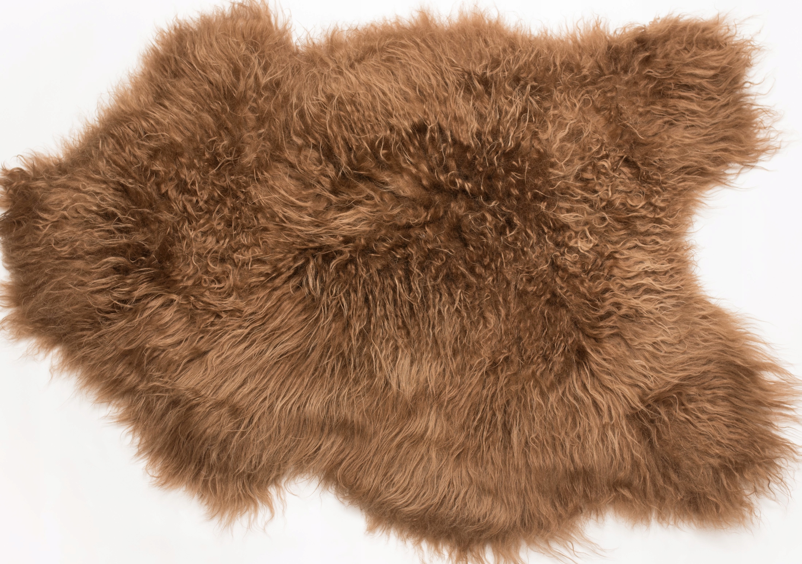 Ovčí kůže Koberec Dlouhý kudrnatý vlas Hnědý