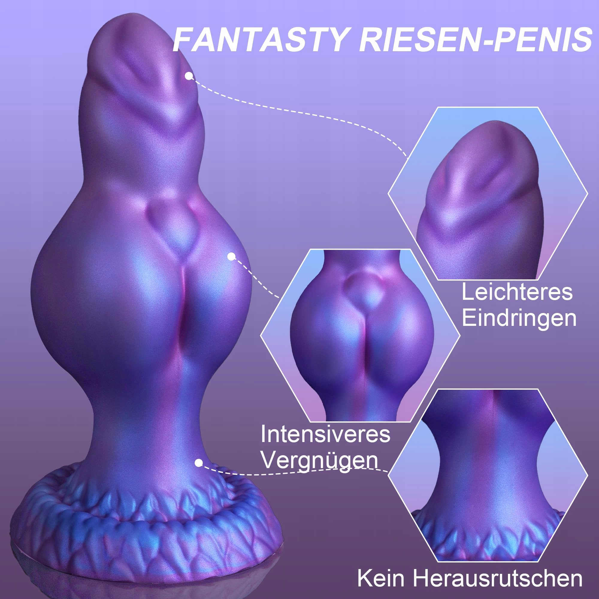 BREIT 8cm Knot Monster Analny Dildo Silikonowy z Przyssawką XXL — miniatura 2