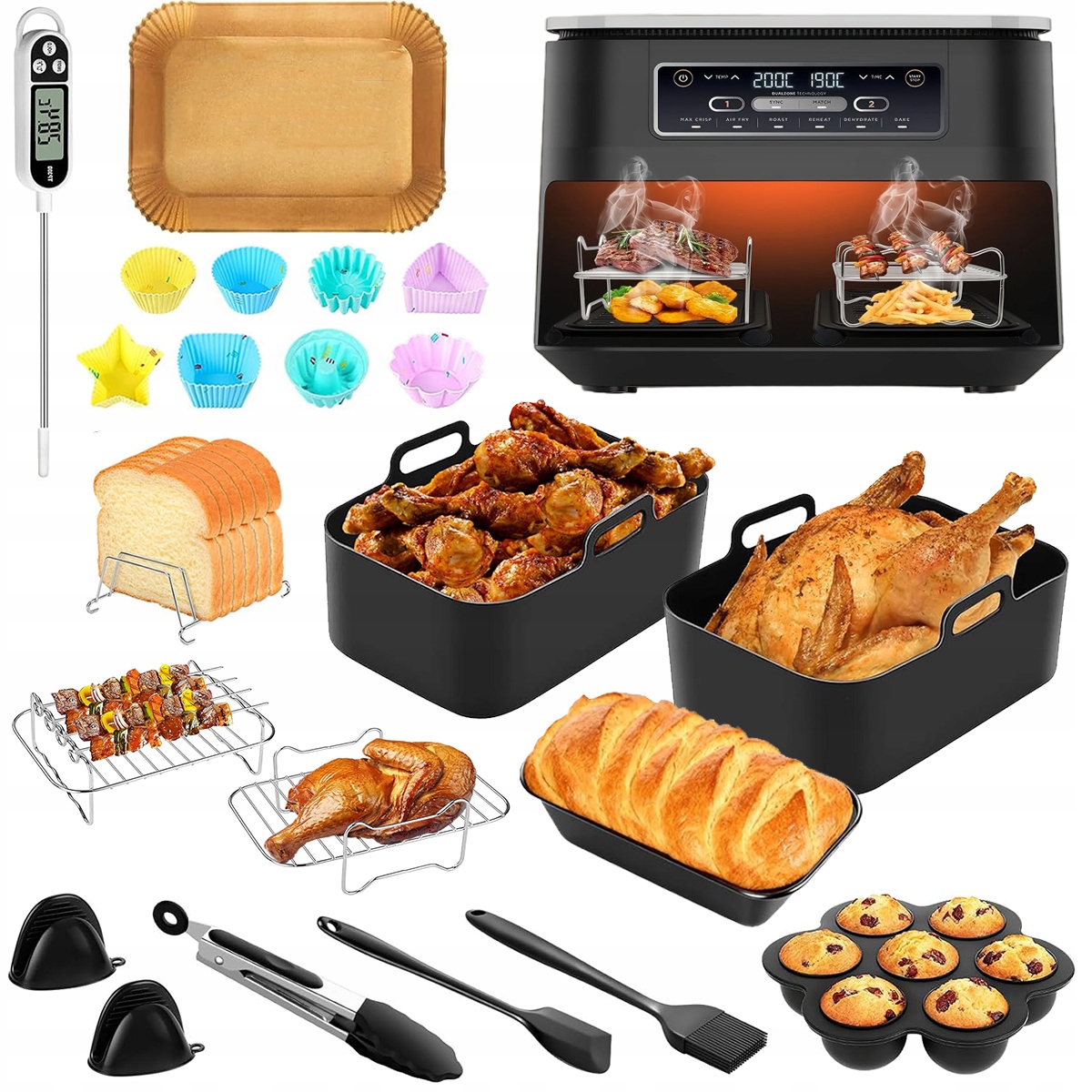 Akcesoria Do Airfryer Dual Basket – Zestaw 26