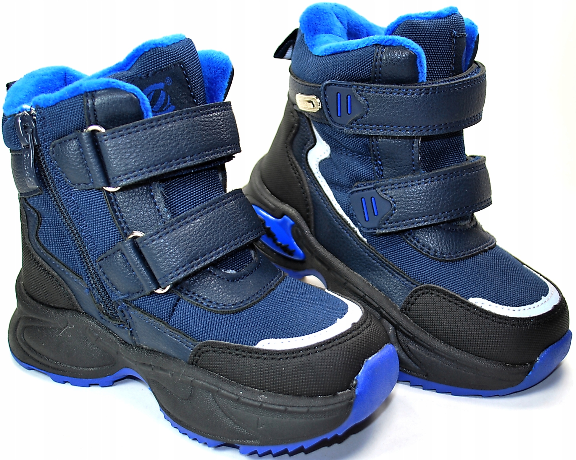 Темно-синие ботинки для мальчиков натуральный мех r 30 размер 30