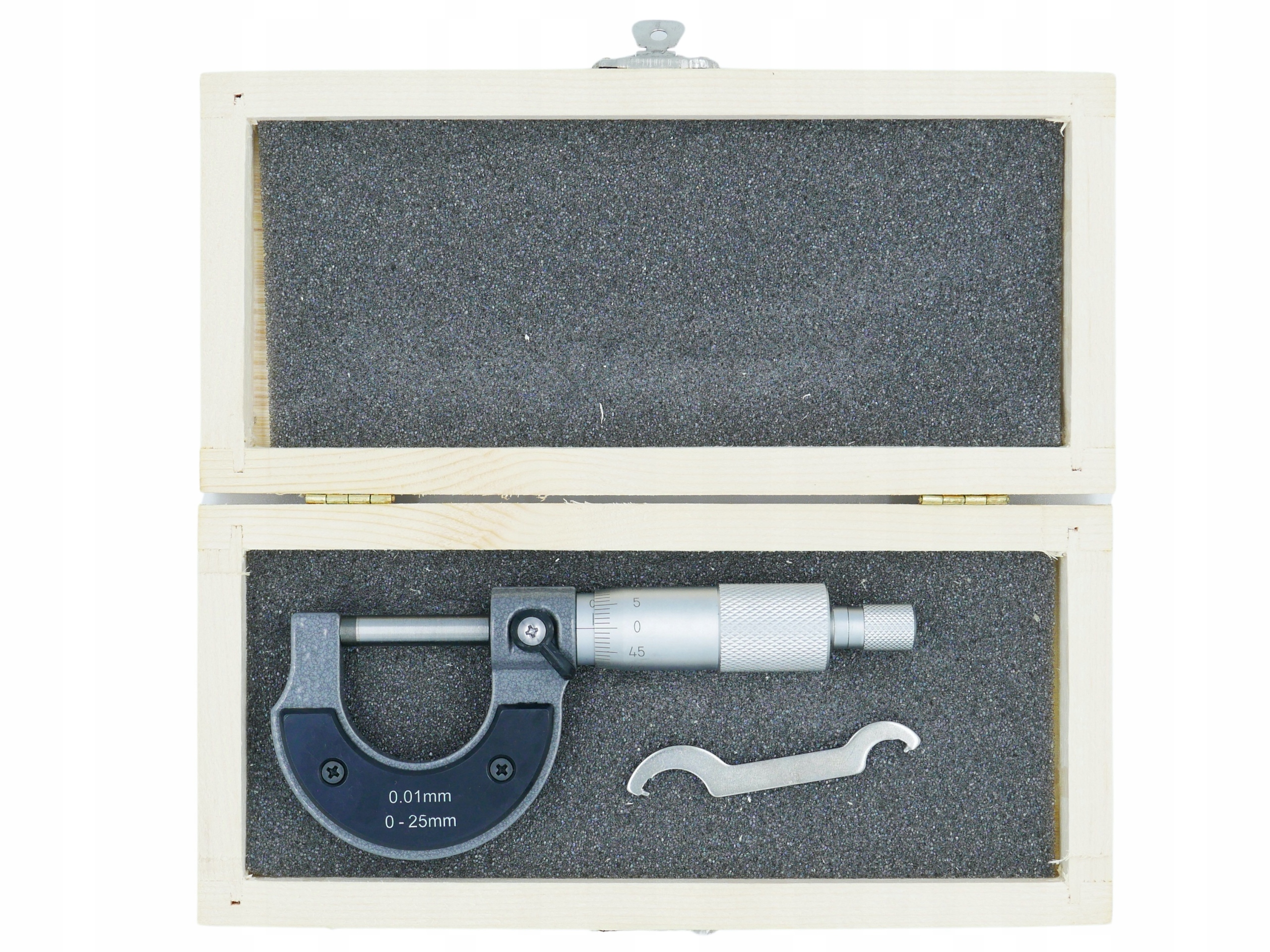 

Mikrometr Zewnętrzny 0-25 0,01 mm Drewniany Box