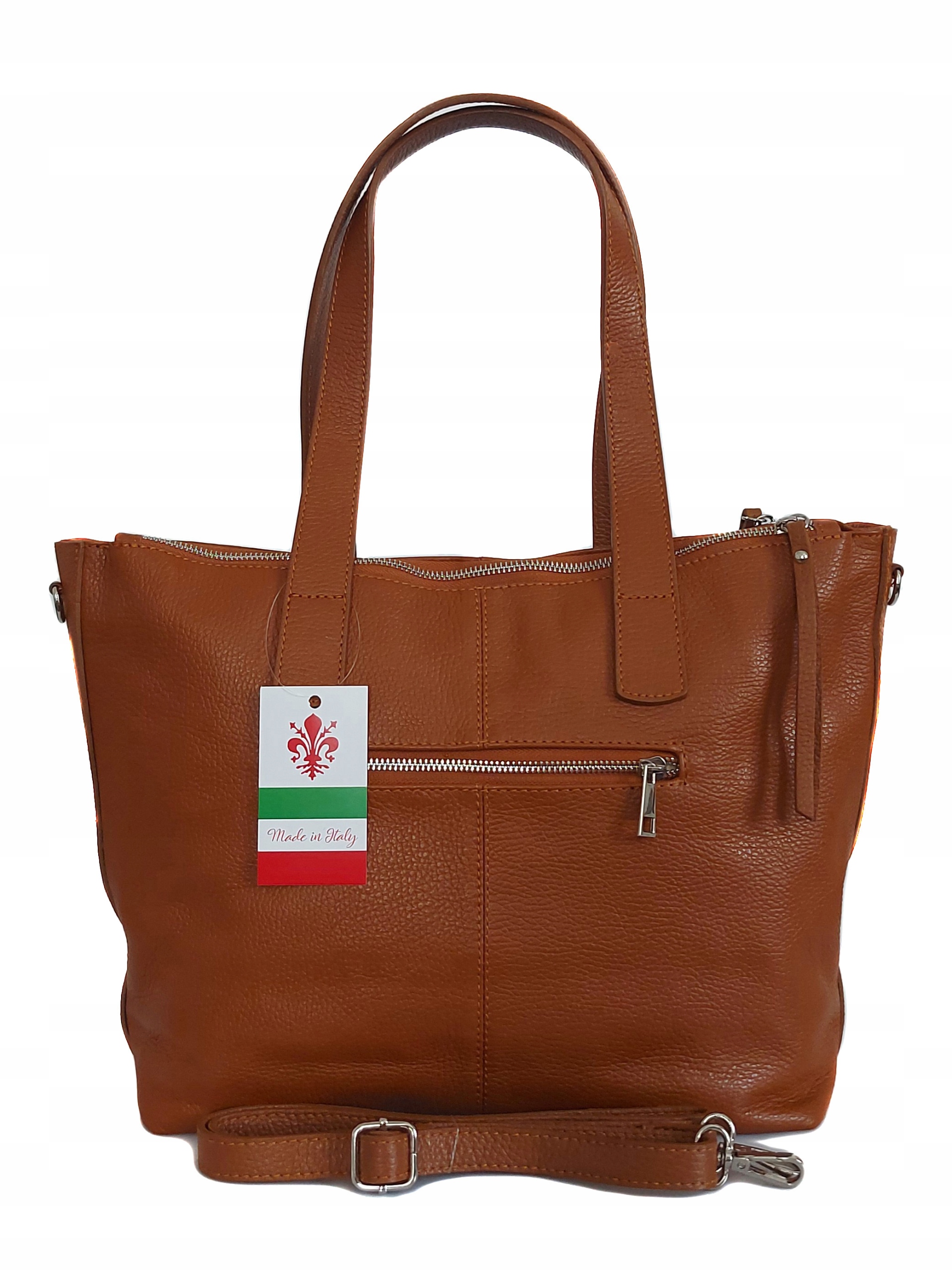 Krásná velká klasická taška, tři komory přes rameno A4 Italská kůže Vera Pelle