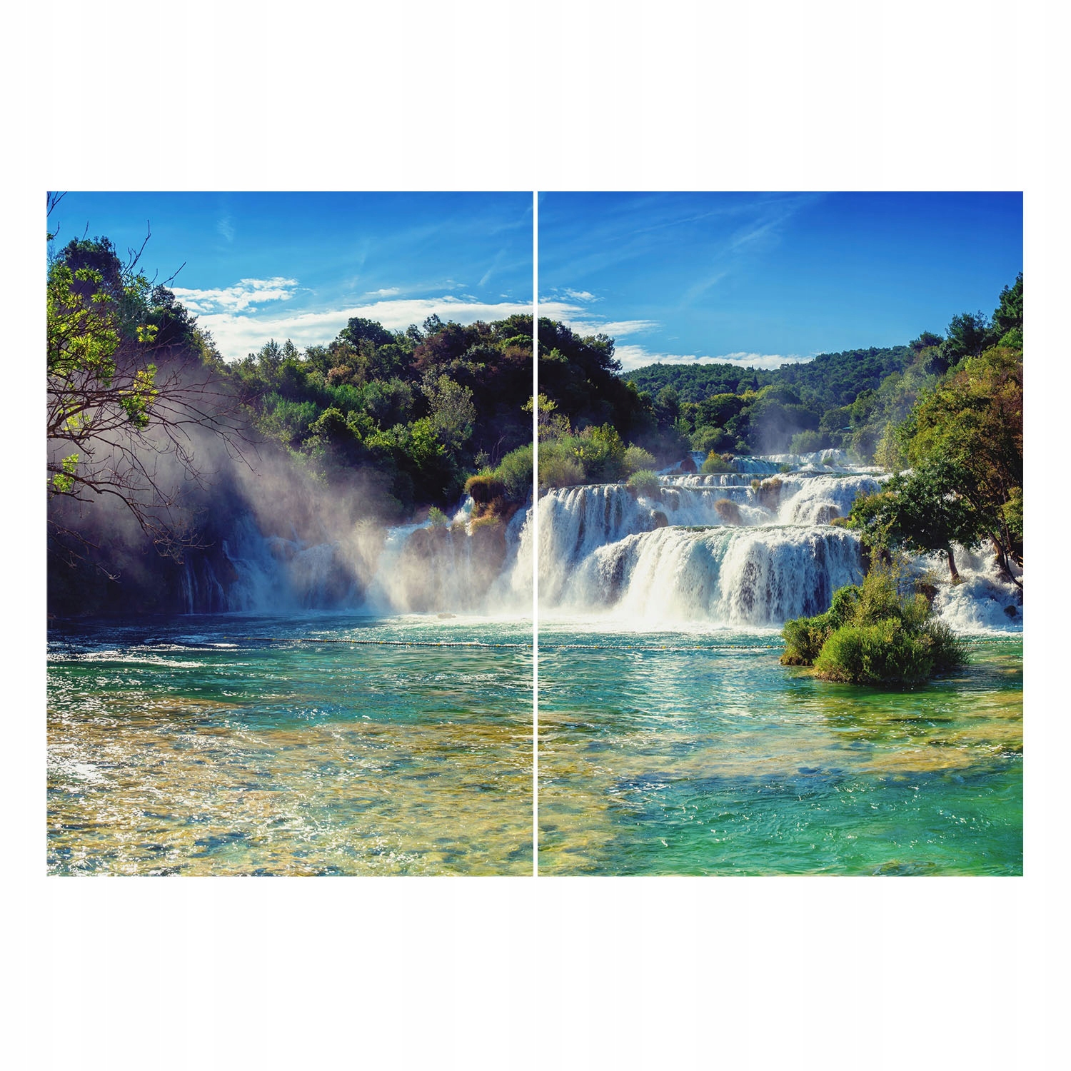Tapeta Flizelina Dýha Nástěnná 3D vodopád krajina 208x146 lepidlo
