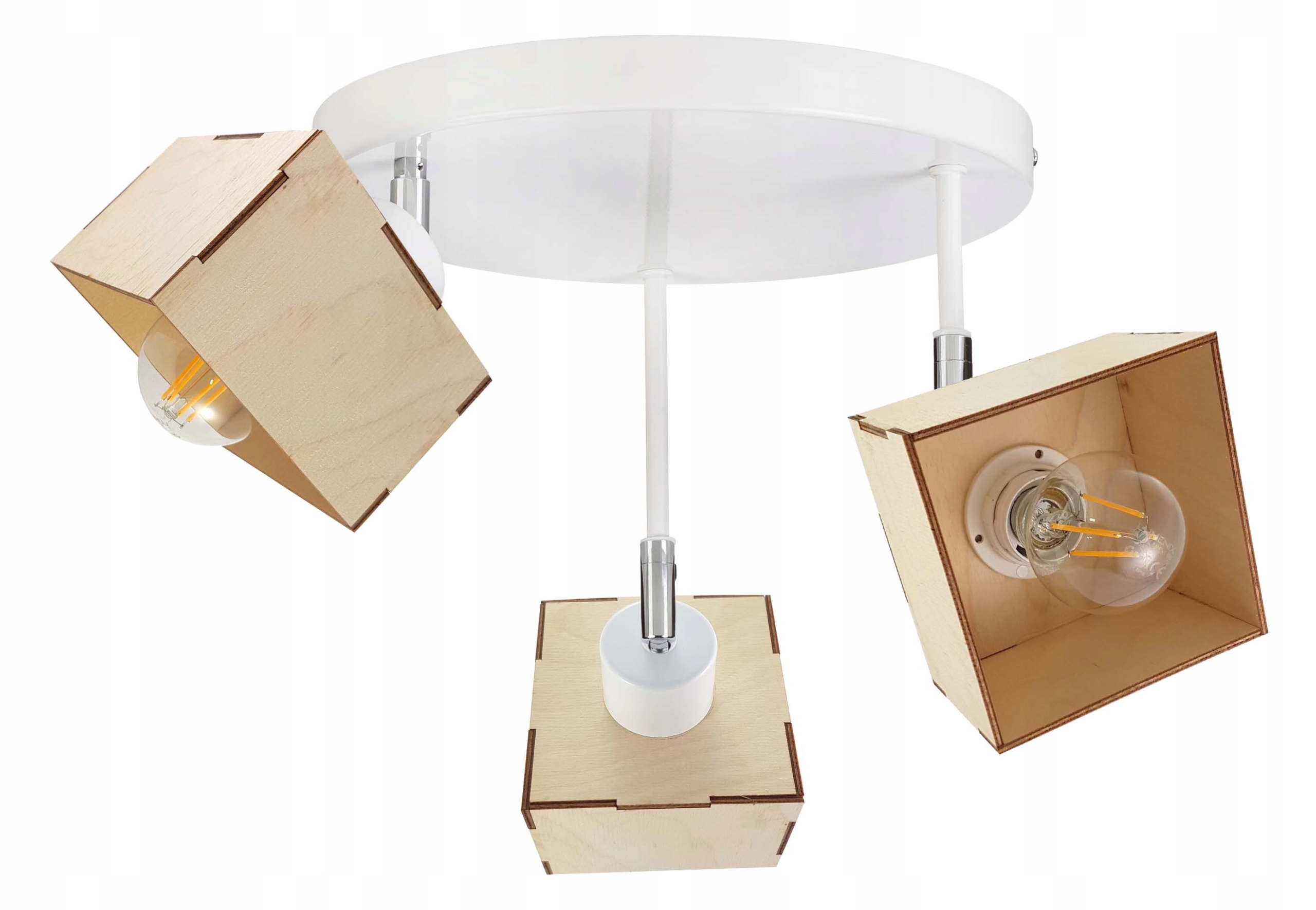 Lampa stropní svítidlo vysoký pohyblivý loftový lustr Dřevo 3