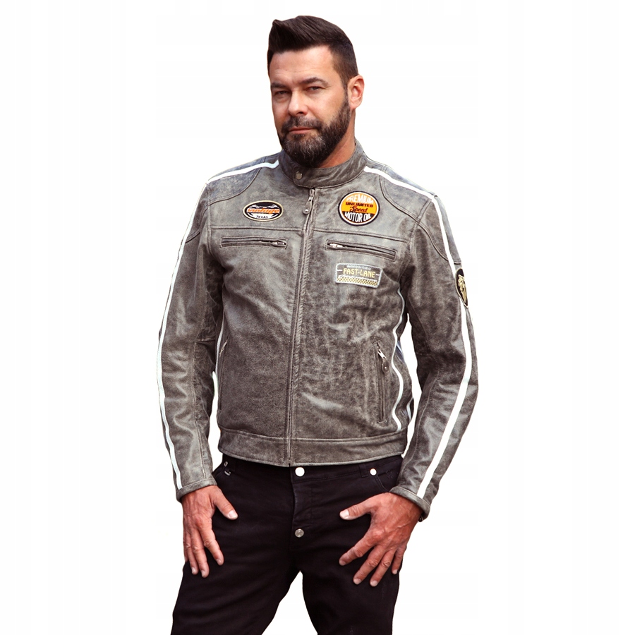 

Wyjątkowa Skórzana Kurtka Retro 3XL Podpinka