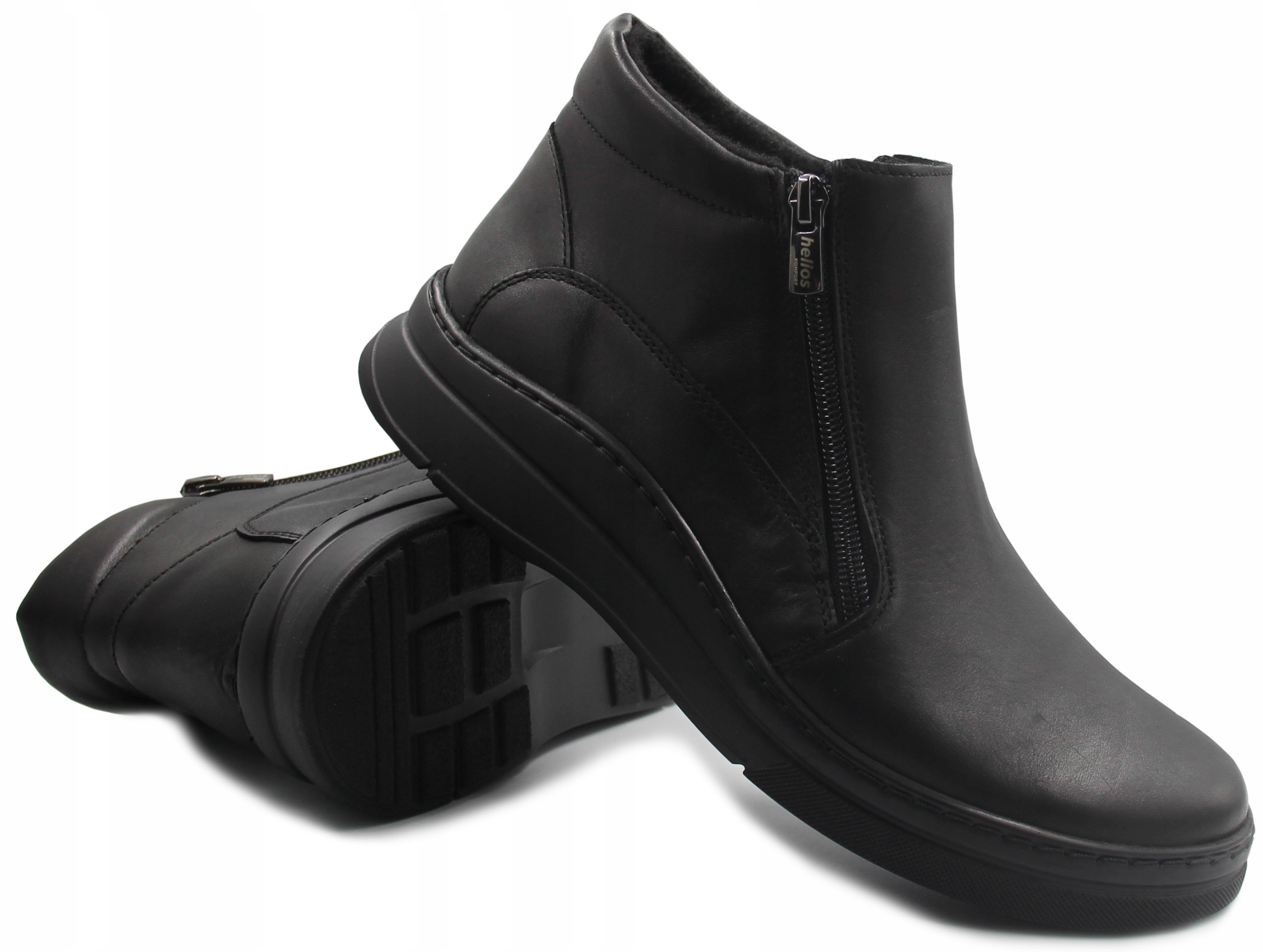 

Zimowe Skórzane Buty Damskie Czarne Helios 595 r39