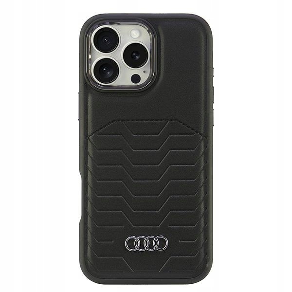 Pouzdro Audi Synthetic Leather MagSafe pro iPhone 16 Pro Max 6.9", černé/černé
